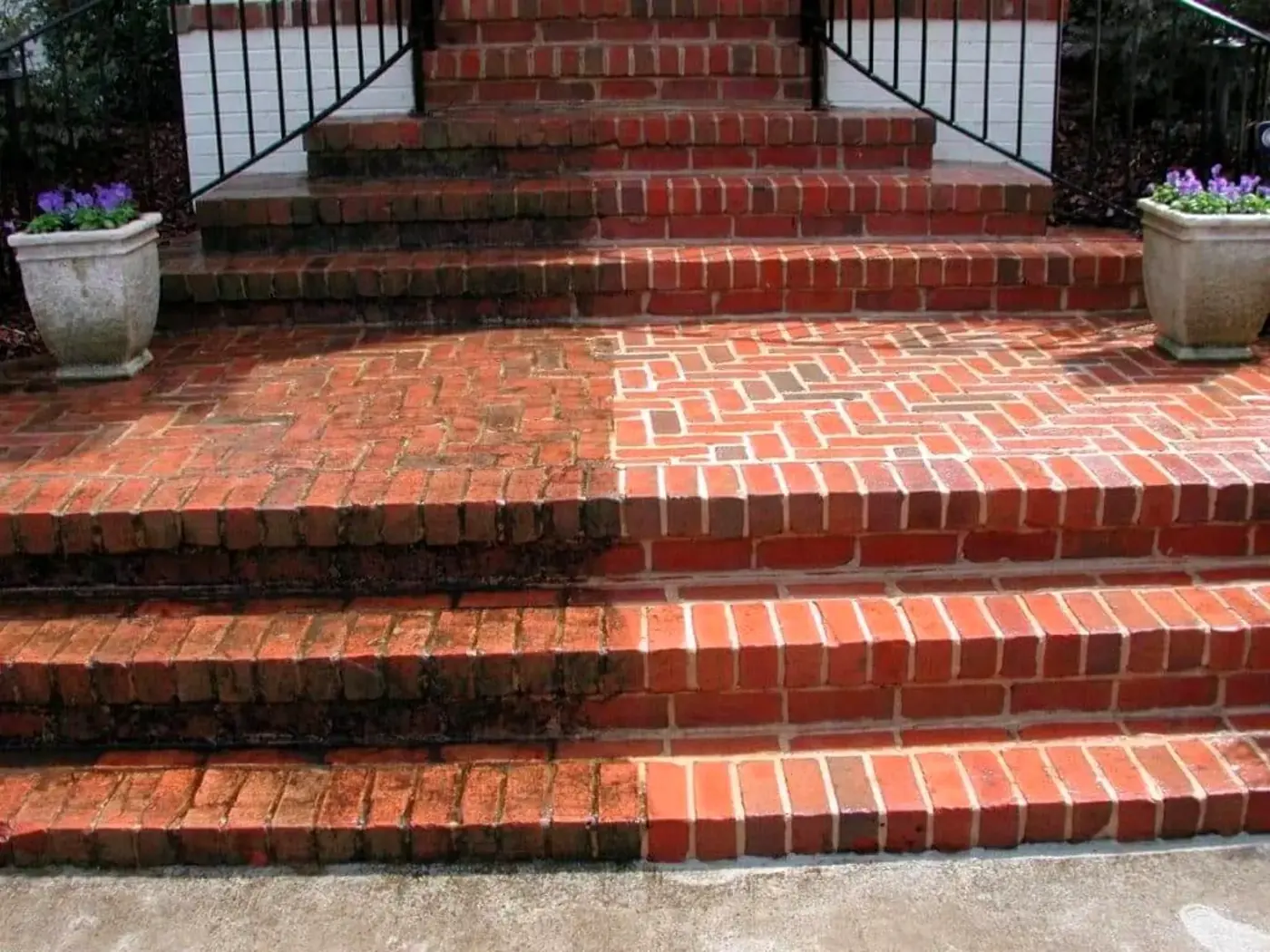Jet washing before and after